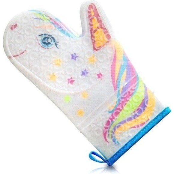 Unicorn Magic Cooking Bundle: Apron, Cookbook, & Glittery Unicorn Oven Mitt - Picture 6 of 9